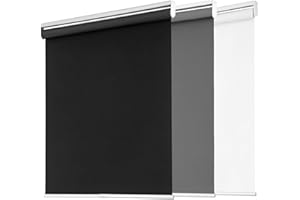 BWEROCIQ Blackout Roller Shades for Windows, Cordless Free-Stop Blinds with Thermal Insulated UV Protection Fabric. Pull Down