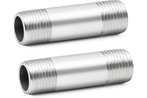 ChillWaves 304 Stainless Steel Pipe Fitting, Nipple Cast Pipe 3/4" NPT Male x 3/4" NPT Male Thread 2" Length(50MM)(2-PACK)