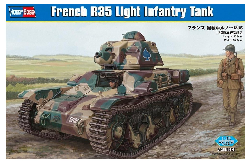 Hobbyboss 1:35 Scale French R35 Light Infantry Tank Assembly Kit
