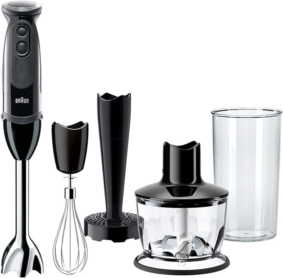 Braun MultiQuick 5 MQ5237BK Hand Blender, Mixer, BPA-Free Plastic Beaker, Dishwasher Safe Wand, Splash Control - Black