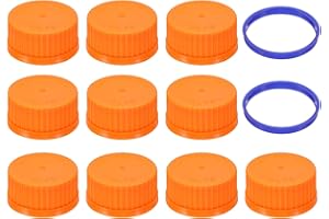 PATIKIL 10 Pcs GL45 Screw Caps, 45mm Polypropylene Cover Seal Screw Cap Thread Media Bottles for GL45 Media Bottles Glass, Or