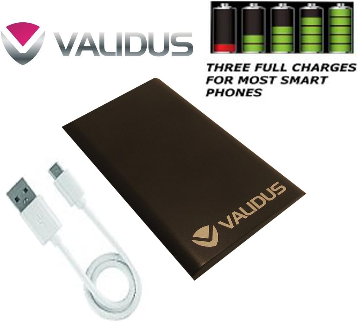 VALIDUS - Power Bank Portable External Battery Charger TRUE-4000 mAh Power Bank. Ultra-Thin with Dual USB Ports and Rapid Charge. Cell Phone chargers made with Heat Resistant Aircraft Grade Aluminum Case. Made for ALL IPHONES including iphone 4, iphone 5, iphone6, iPad, iPod, Galaxy S3, S4, HTC, Android Smart Phones, Tablets, Digital Cameras, XBOX, Play Station Controllers, Camcorder, GoPro. Micro charging cable included. Unconditional. Get ready for all your summer activities and order yours today . GREAT VALENTINE'S DAY GIFT!