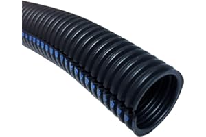 Electriduct 1/4" Flame Retardant Polypropylene Split Wire Loom Tubing Corrugated Conduit with Flammability Tracer - 100 Feet - Black