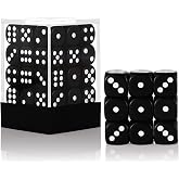 36 of Pack 12MM 6 Sided MINI Dice Set,Solid Black Game Dice Set, 6 Sided Standard Colored Dices for Tenzi, Bunco or Teaching Math,with Portable Plastic Box(Black)