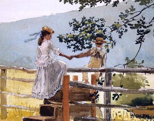 Winslow Homer On the Stile 20" x 25" Premium