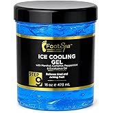 FootSpa Post-Pedicure Cooling Foot Gel, Soothing Non-Greasy, 16 oz | Mint, eucalyptus, menthol and peppermint extract cooling gel for tired feet and calves; fast-absorbing salon or home use.