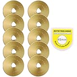 Titanium Coated Rotary Cutter Blades 45mm 10 Pack Replacement Blades Quilting Scrapbooking Sewing Arts Crafts,Sharp and Durab