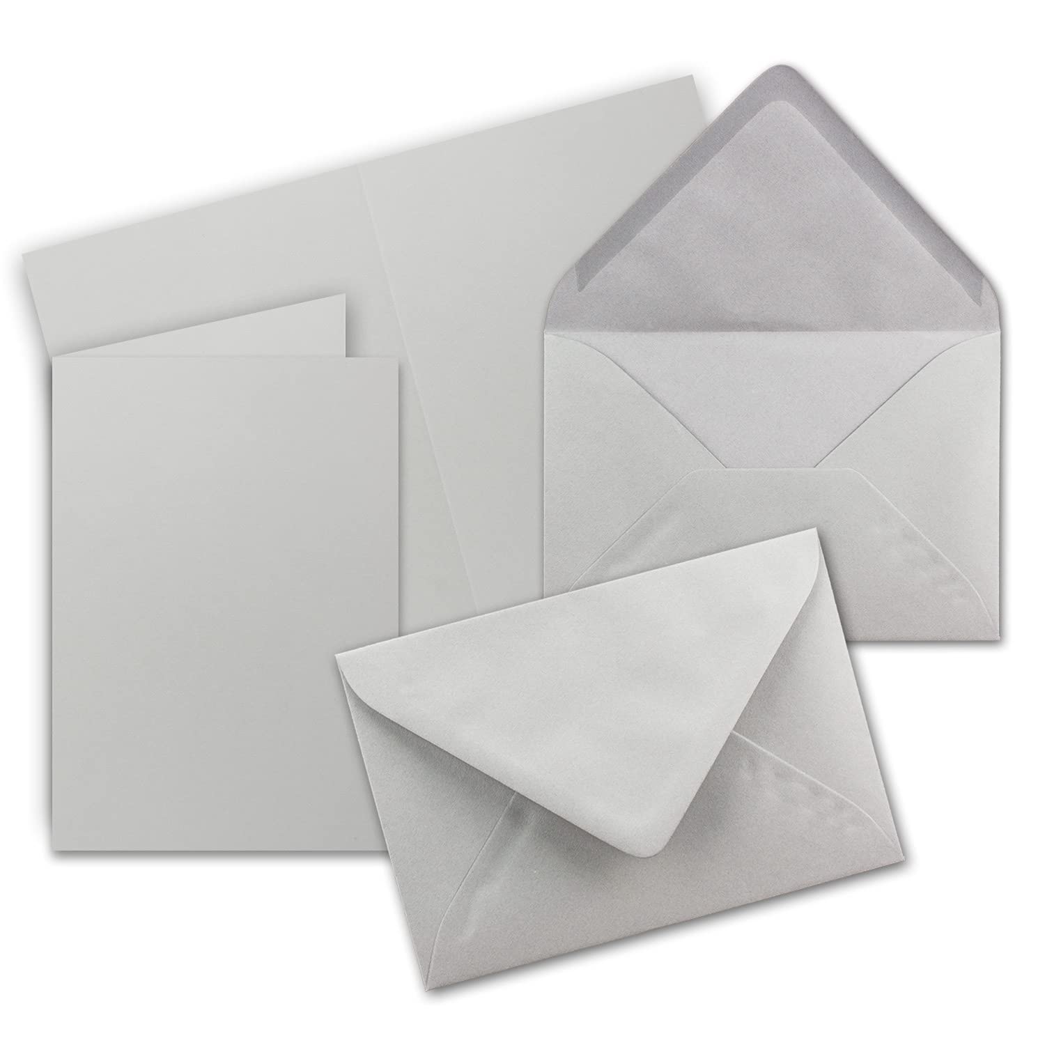 A5/C5 Sets Colourful Folded Card with Envelope, Fully Transparent 10 Sets 35-Hellgrau