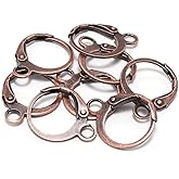 20 Pieces Surgical-Grade Stainless Steel Lever Earring Hooks - Open Loop Findings with 14×12mm Hoop Bases for DIY Jewelry Making Supplies (Brown)