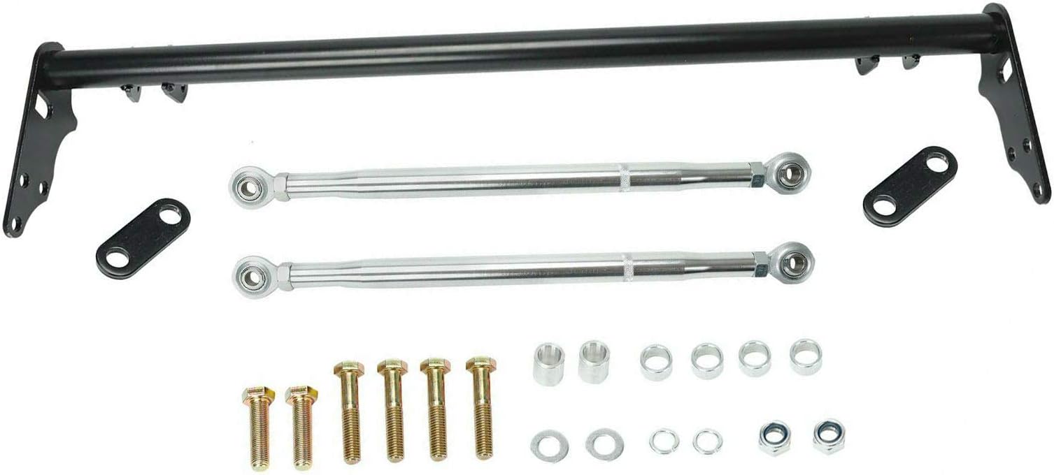 JIUAUTOPARTS Front Traction Control Arm Suspension Tie Bar Kit Compatible with Honda Civic 1991 1990 1989 1988 Honda CRX 1991 1990 1989 1988 Black Finished Stainless Steel