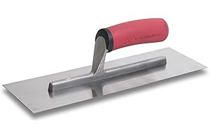 Marshalltown Concrete Finishing Trowel, Square Shank Mounting, 14 x 4 Inch Stainless Steel Blade with Soft Grip Handle, Concrete Tools, FT144SS