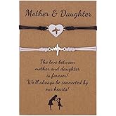 Sdopbinbin Matching Gifts for Mom And Daughter Bracelets Heart Heartbeat Bracelet for Mother Daughter Birthday Gifts for Mommy Mom Mama Mothers Day Retirement Gifts for Mom Mother Daughter Bracelets