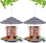 WLLKOO Bird Feeders for Outdoors 2 Pack Adjustable Hanging Plastic Bird Feeder view 9