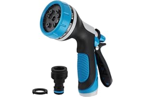 PITYDEDA Hose Nozzle with Adjustable 10 Watering Patterns,Garden Hose Spray Nozzle with Slip Resistant High Pressure,Water Hose Nozzle Sprayer for Plants & Lawns Watering,Car Washing and Pet Showering