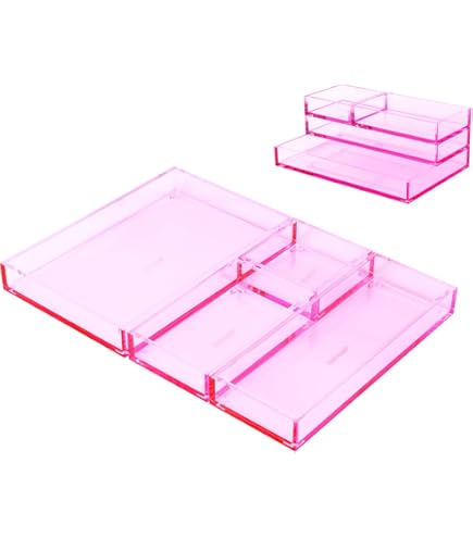 EXPUTRAN  2pcs Pack  Stackable Clear Acrylic Paper Trays, Desk File Organizer A4 Paper Holder Letter Tray&pid=njvjnjmynd - View #2