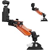 Movmax Blade Arm Nano Shock Absorber Car Mount for DJI Pocket &amp; Action Cams | for DJI Osmo Pocket 3 4 4P/Action6/5Pro/4, GoPro13/12, Insta360 Luna/X5/4/3/Ace, Suction Cup Mount Stabilizer, PA+ABS,Orange