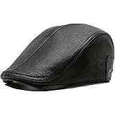 LUTICELI Men's Lambskin Leather Newsboy Hats Ivy Cap Driving Cabbie Hat