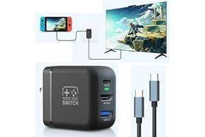 TreasLin Switch Dock Charger 30W Switch Portable Dock Adapter with USB C 3.1 Port for Charging 4K 60Hz HD Output to TV CD0303