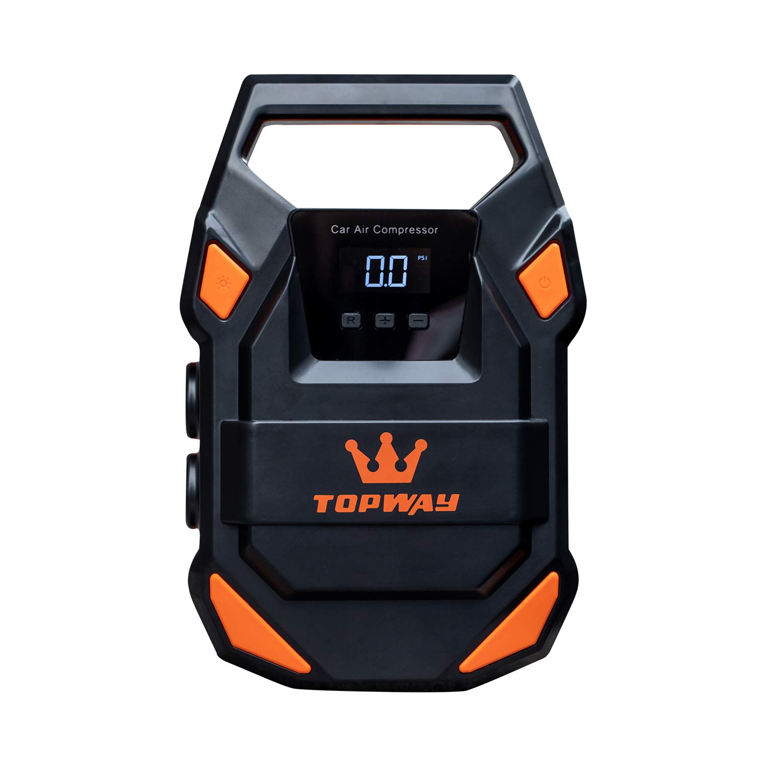 TOPWAY Tyre Inflator Air Compressor 12V DC, Digital Car Tyre Pump 150 PSI, 22mm Metal Cylinder, Auto Stop, Preset Pressure, Large Capacity, LED SOS Light, Cloth Bag, for Auto Bicycle Truck Tyres