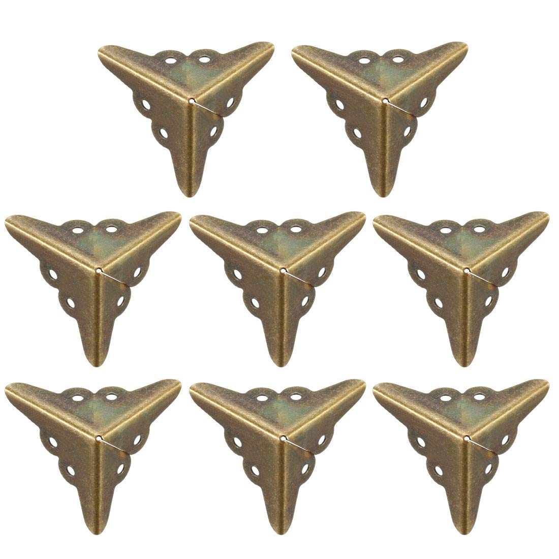 sourcing map Metal Box Corner Protectors Edge Guard Protector 18x18x18mm Bronze Tone 8pcs
