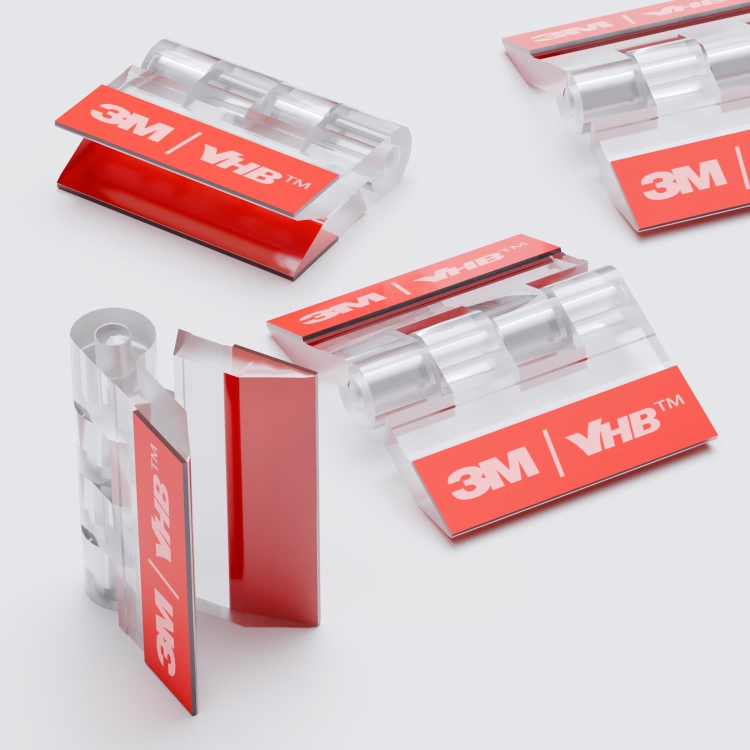 10x Acrylic Piano Hinges - No Glue Required. Transparent Clear Plastic 25mm