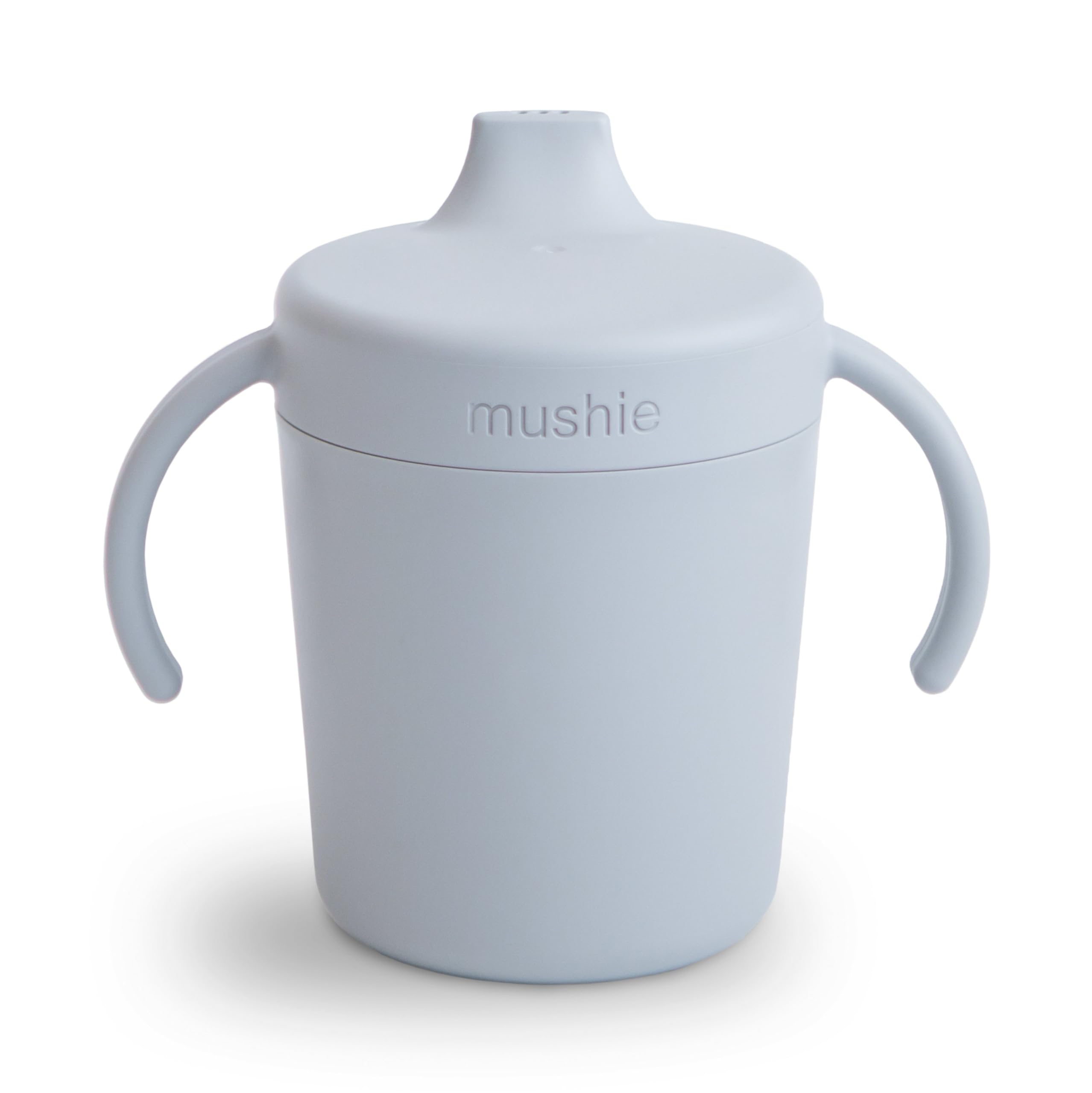 Mushie Trainer Sippy Cup | Made in Denmark | Leak Resistant Twist-Off Lid & Handles | 6 Months + (Cloud)