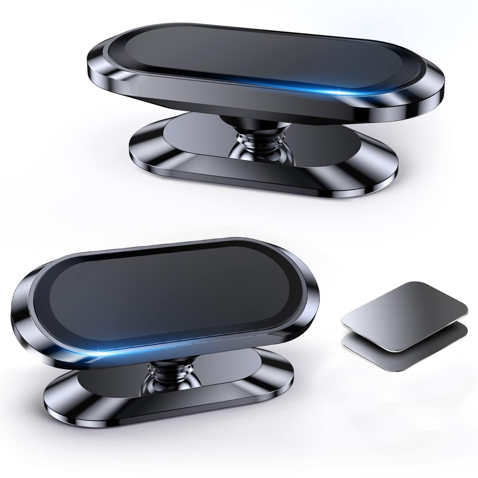 MACHSWON 2-PACK Magnetic phone holder for car dash, 360° Rotation Universal Dashboard Carmount Magnetic Phone Mount 4 Metal Plate Car mount for iPhone magnetic car mount for cell phone