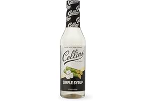 COLLINS CONSUMABLES Collins Simple Syrup, Classic Simple Syrup, Soda Water Flavors for cocktails, Old Fashioned Syrup, 12.7 Ounces, Set of 1