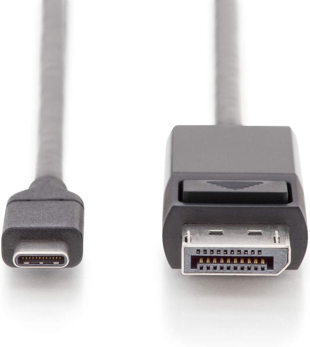DIGITUS USB Type-C adapter cable, Type-C to DP M/M, 2.0m, 4K/60Hz, 32,4 GB, CE, bl, gold, black, USB 3.2 Gen2 - 2.0 m - Image 5