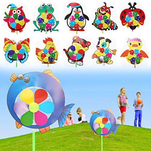 Lvyuanda Cartoon Animal Wheel Wind Spinner Windmill - Outdoor Lawn Garden Decor - Decor Your Yard Garden, Random Delivery