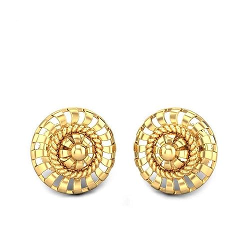18k (750) Yellow Gold Stud Earrings for Women