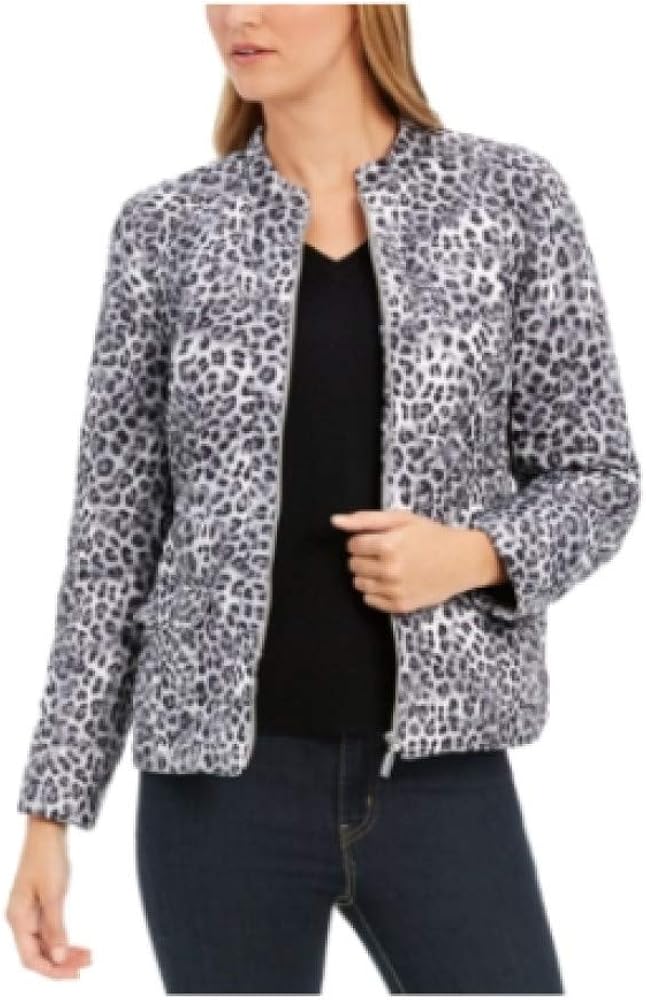 Charter Club AnimalPrint Jacket CLOUD COMBO L Clothing