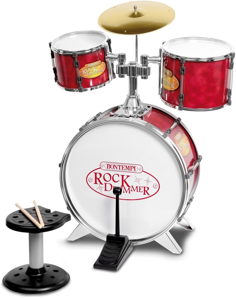 Amazon Com Bontempi Metallic Silver 4 Piece Drum Set Toys Games