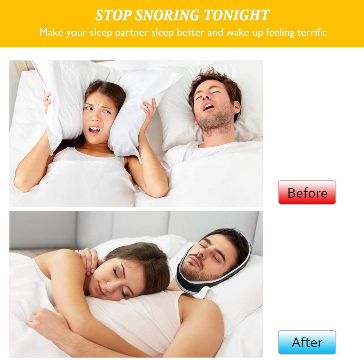 Anti My Snoring Snore Solution, Anti Snoring Snore Chin Strap Large, Anti Snore Snoring Chin Strap Devices for Men Women Kids, Snore Stopper Chin Strap, Resmed Cpap Supplies Chin Straps: Health & Personal Care