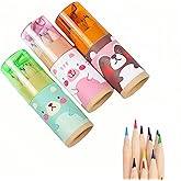 3-Pack Mini Portable Colored Pencils Set &ndash; 12 Colors Each (36 Total) with Built-In Sharpener, 3.35&rdquo; Miniature Art Pencils in Portable Tubes- Ideal for School, Classrooms &amp; On-The-Go Creativity