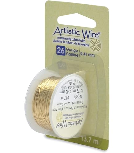 Artistic Wire Silver Plated Tarnish Resistant Colored Copper Craft Wire, Gold, 18 Gauge, 20 Ft