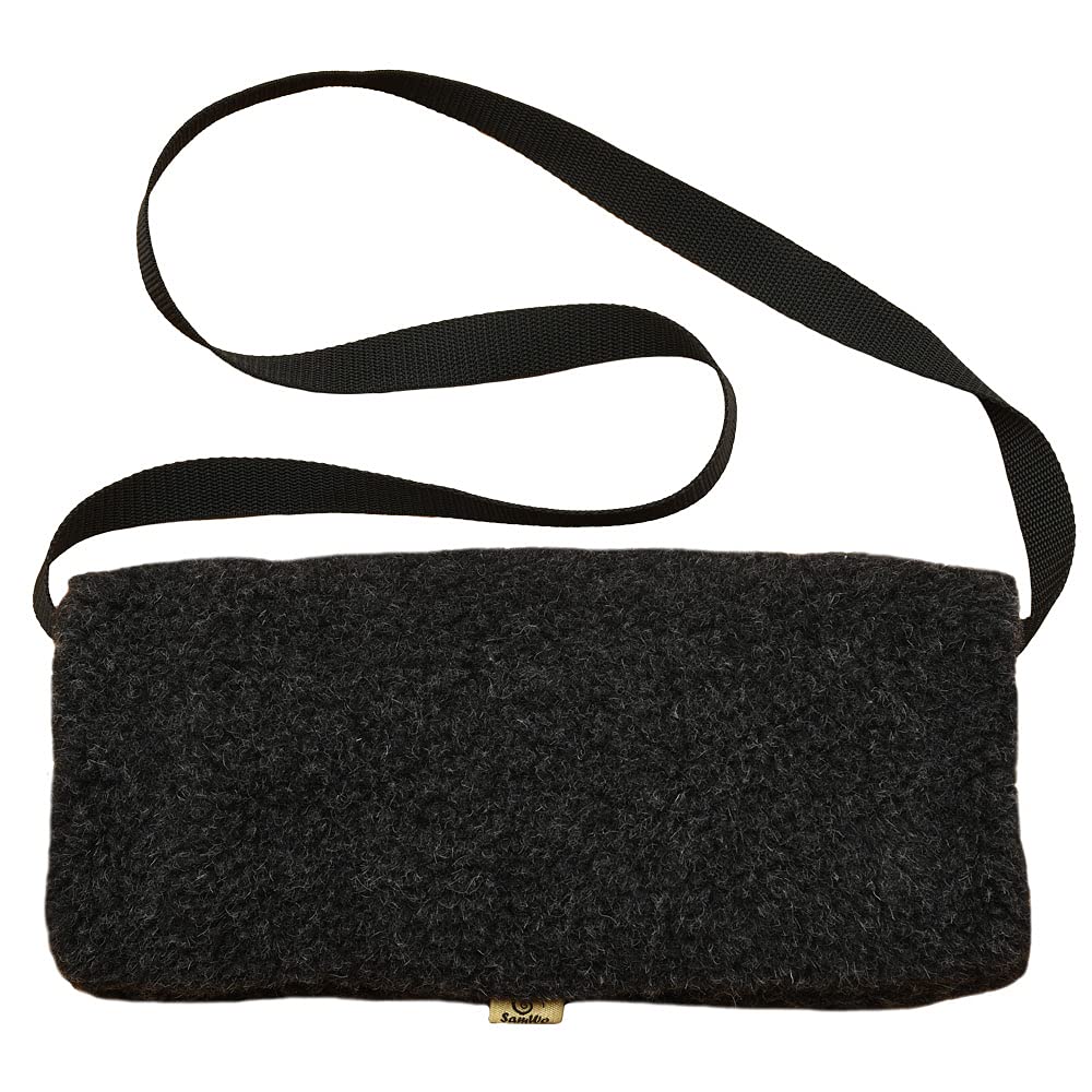 SamWo, Sheep's wool muff made from natural merino virgin wool from living sheep, Anthracite XL, M-L