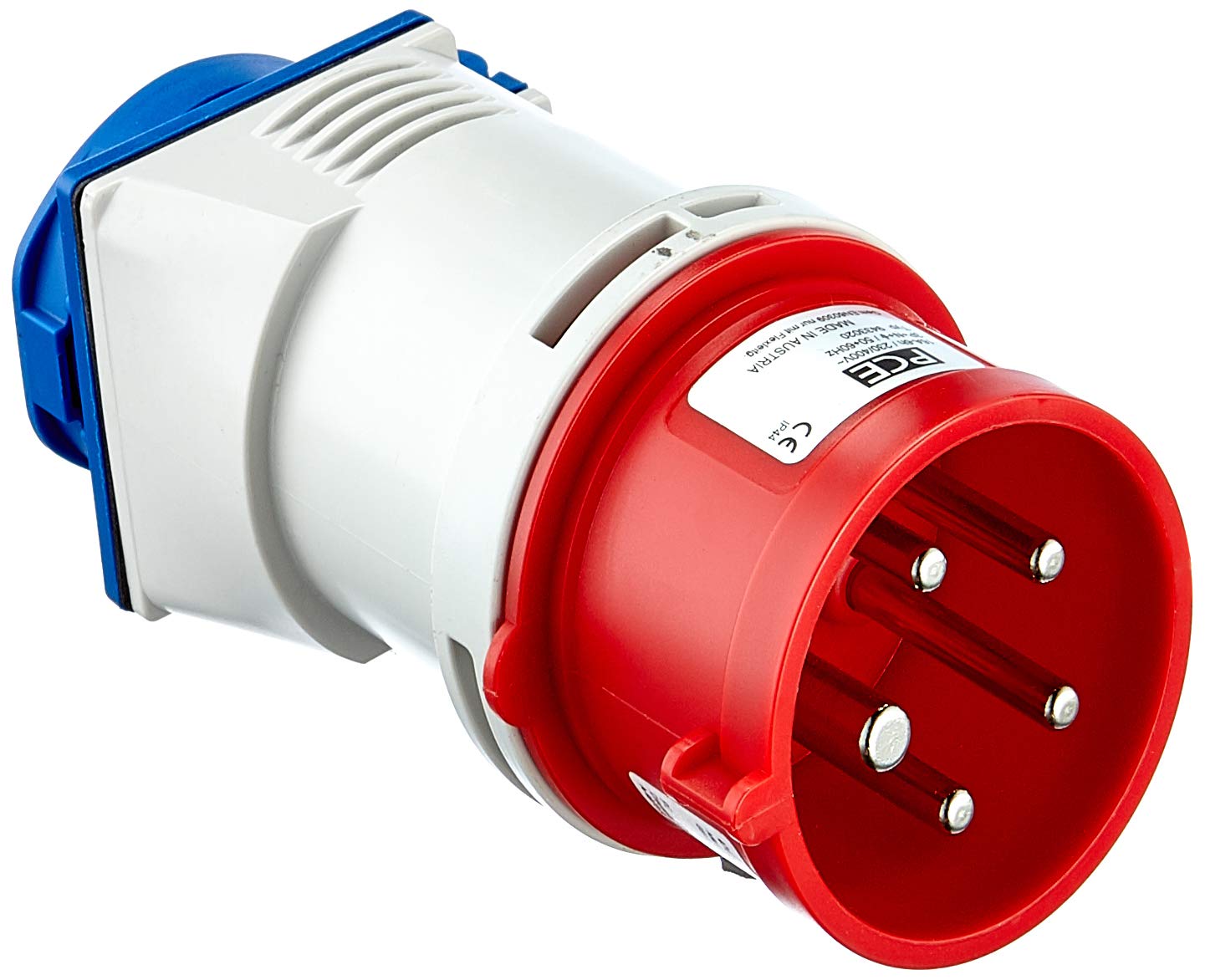 PCE 47422L - Adattatore per caravan, 5 poli, CEE, 16 A, Schuko