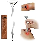 NHO 2-in-1 Acupuncture Pen,Fascia Blaster for Pain Relief, Stainless Steel Gua Sha Scraper & Acupressure Massage Pen, Dual-Ended Fascia Release Tool for Muscle, Neck, Face, Plantar Fasciitis Relief