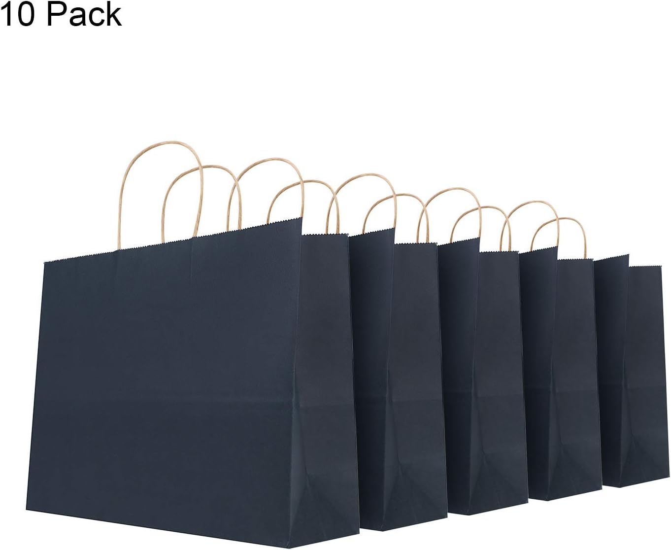 10PCS Large Kraft Paper Bags Gift Party Bags Paper Shopping Bags Goody Bags Retail Bags Merchandise Bags Thickened Recycled Paper Carrier Bags Shopper Wrapping Bags for Birthday Baby Shower Wedding - Image 3