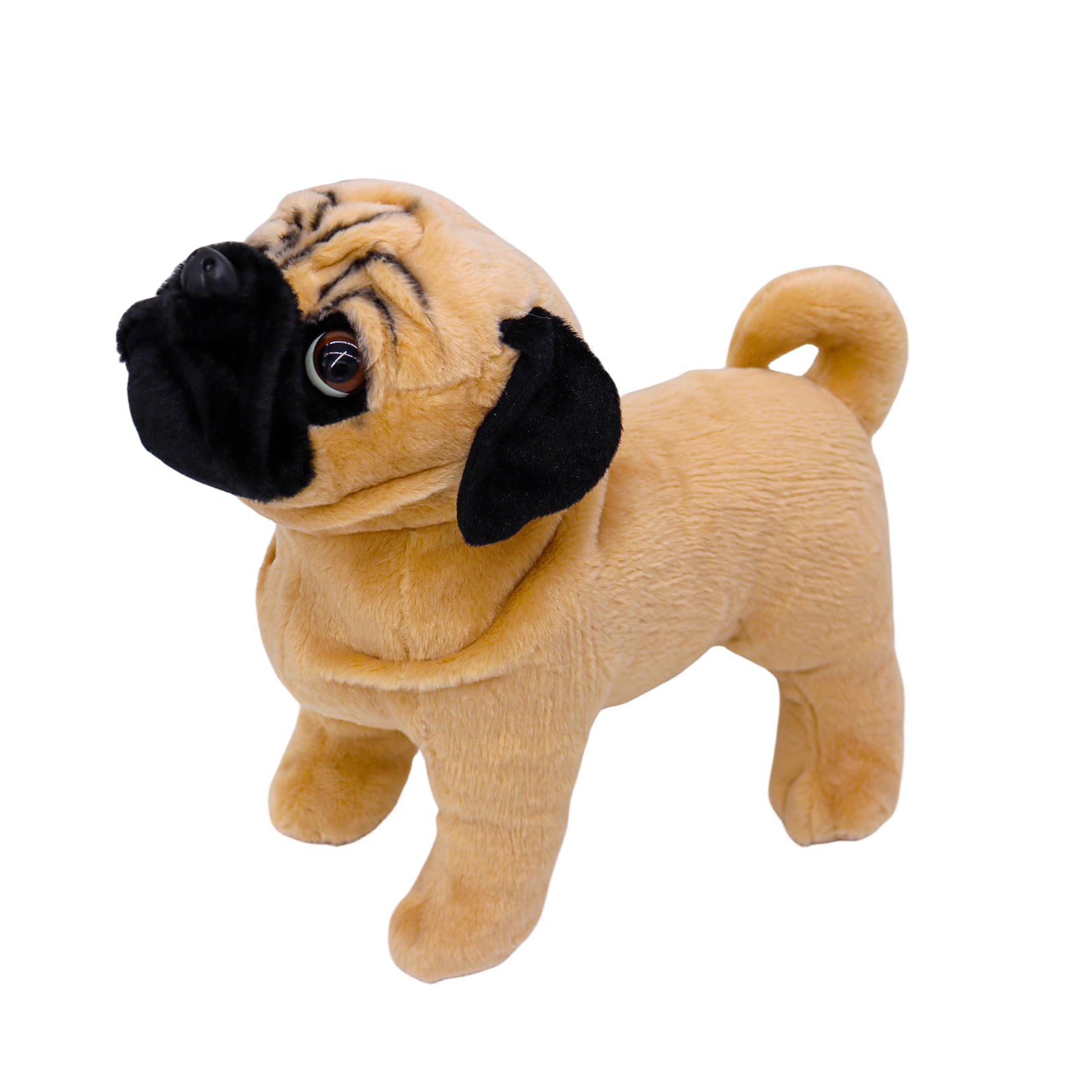 Tiny Heart Pug Dog Stuffed Animal 27cm/10” Realistic Pug Dog Puppy Plush Toy Lovely Cute Soft Gifts for Kids Bedtime Companion Plushie Dog Collection Interactive Play White — image 1