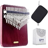 LingTing Kalimba 34 keys Thumb Piano Mbira Finger Piano Gift for Adult Beginners Professional（LT-K34V,snow whisperer)