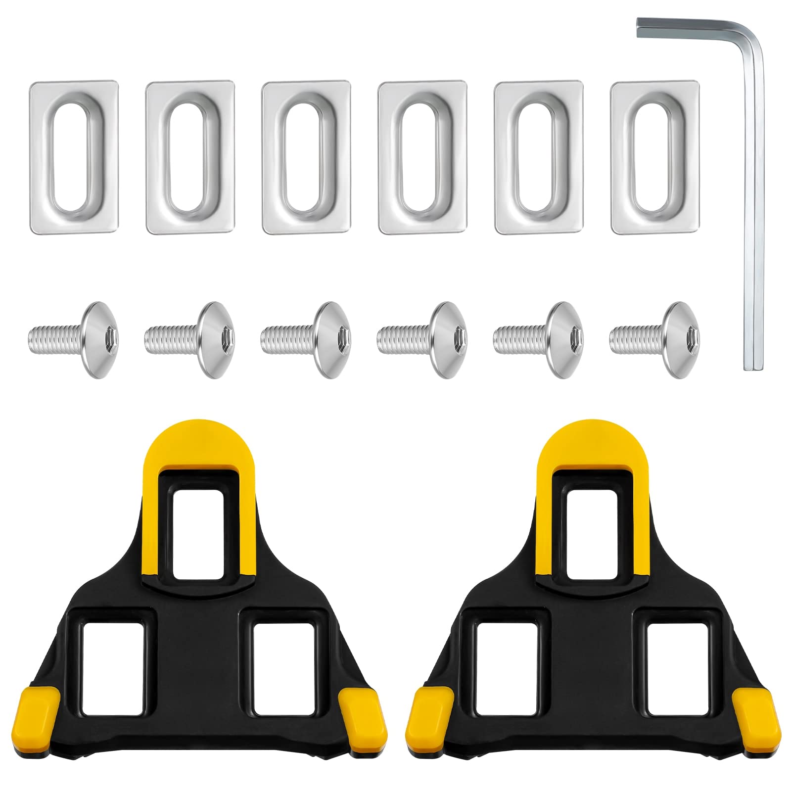 RosewineC SPD Cleats for Cycling Shoes, Bike Cleats Compatible with Shimano Cleats for SPD-SL System Shoes -6 Degree Float, Cycling Pedals Cleat for Indoor Cycling & Road Bicycle