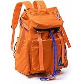 NCDUANSAN Dopamine colored outdoor hiking retro backpack, casual commuting fashionable sports cycling lightweight design cute (orange)