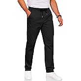 COOFANDY Men's Drawstring Casual Pants Cotton Twill Elastic Waist Chino Pants