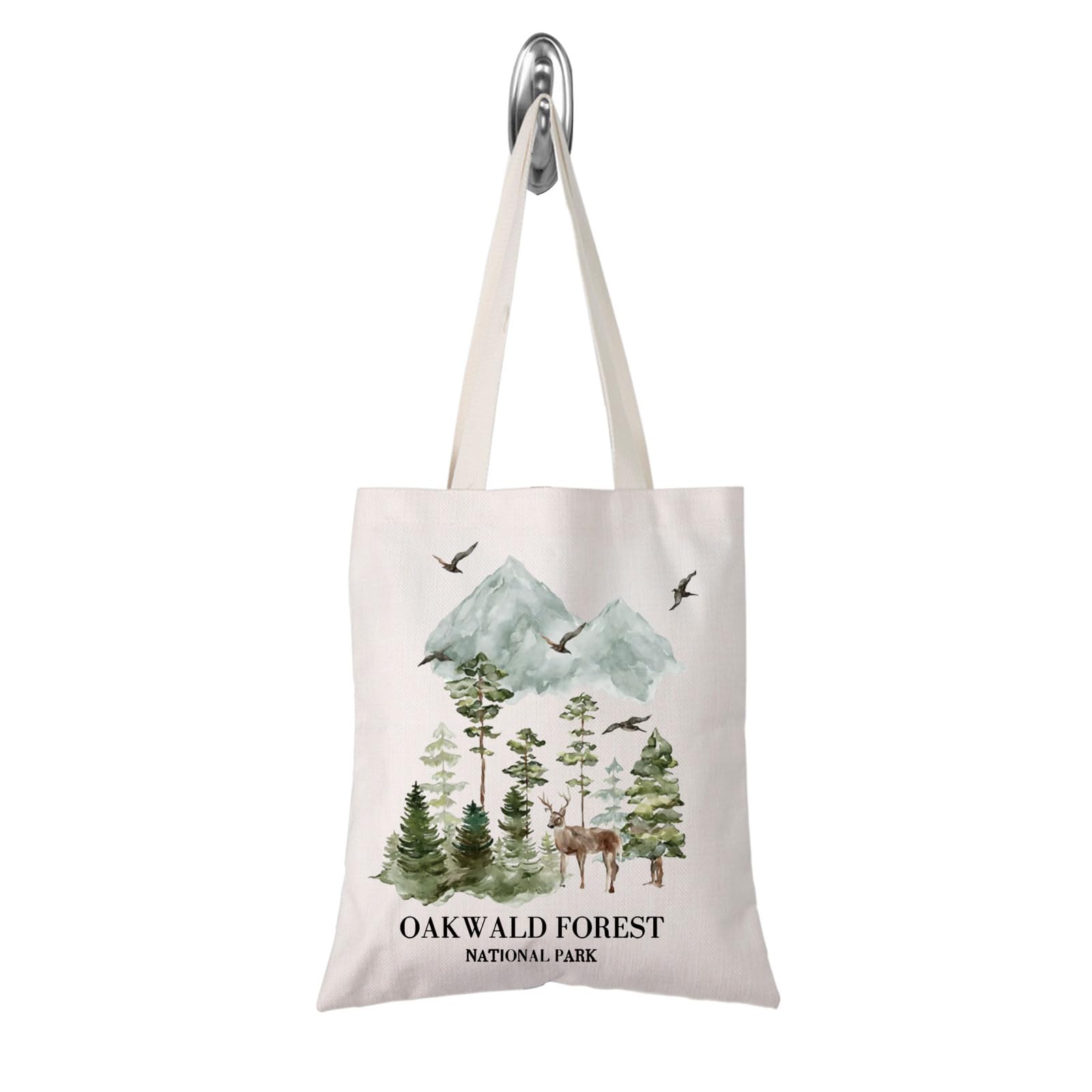 FOTAP Staghorn Mountains Gift Oakwald Forest National Park Tote Bag Bookworm Merch Bookish Gift for Women (Oakwald tote UK)