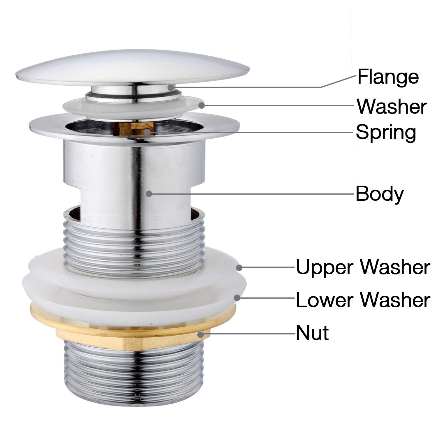 [Push Button Design] Hapilife Modern Brass Clicker Clack Sprung Plug