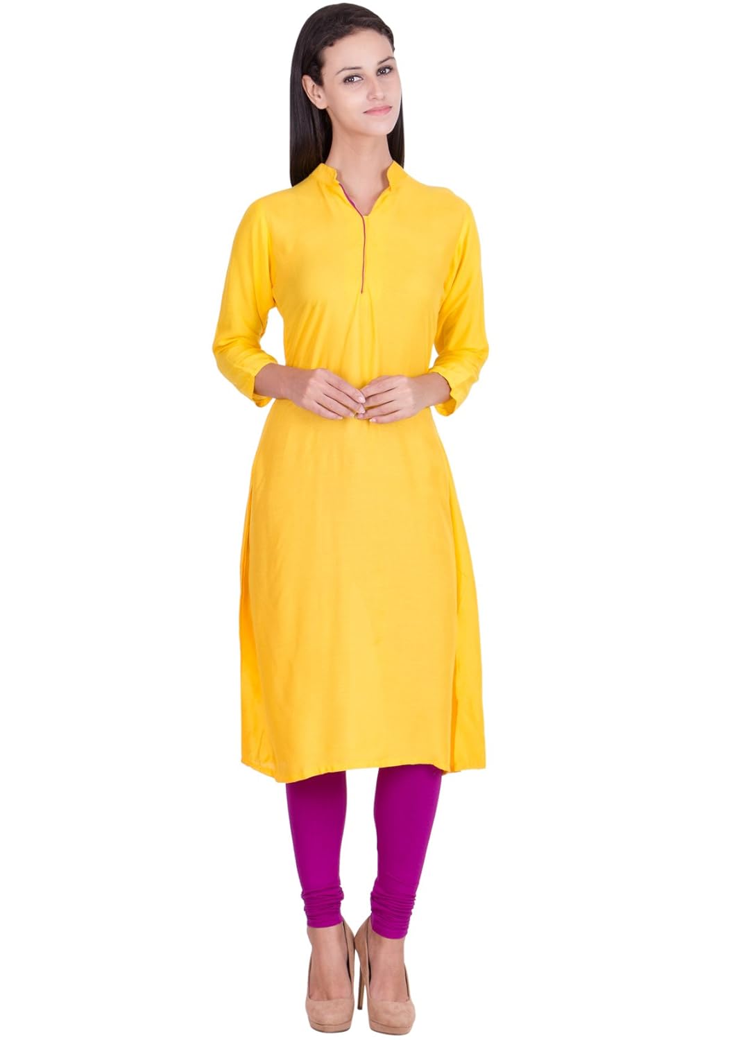 Yellow kurta girl Clearance