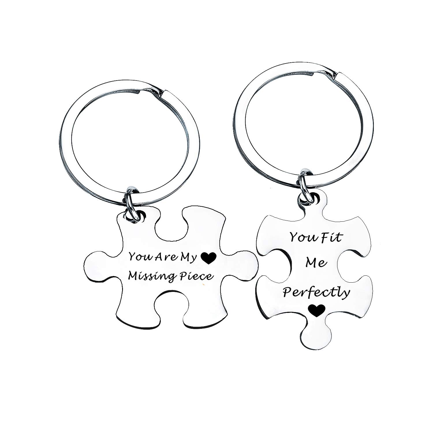 BESPMOSP Gifts For Couples Husband Wife Keychains Jewellery Best Friends Gifts Christmas Presents For Men Women (you are my missing piece)
