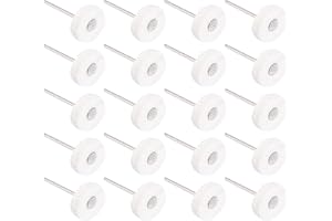 QULKWS 20 Pack Little Buffing Wheel 1/8 Inch Cloth Polishing Wheels Polishing Buffing Wheel Little Buffer Wheels for Rotary Tools (White)
